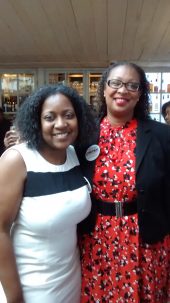 Phila. Black PR Society President, Monica Peters congratulated by Democratic National Convention Committee advisor Desiree Peterkin Bell
